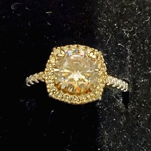 IBB Signed Vintage Halo Engagement ring sz 6 925 Sterling Silver